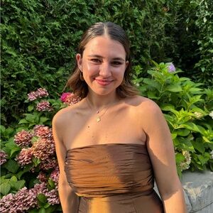 Elegant Brown Strapless Dress